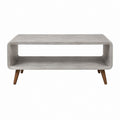 Couchtisch Grau Faserbeton Massivholz rechteckig 100 x 60 x 45 cm