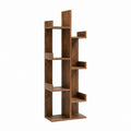 Bücherregal Walnussbraun aus Spanplatte asymmetrisch 80 x 24 x 180 cm