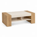 Couchtisch Eiche Natur Beige aus Spanplatte rechteckig mit Ablagefach 100 x 60 x 45 cm