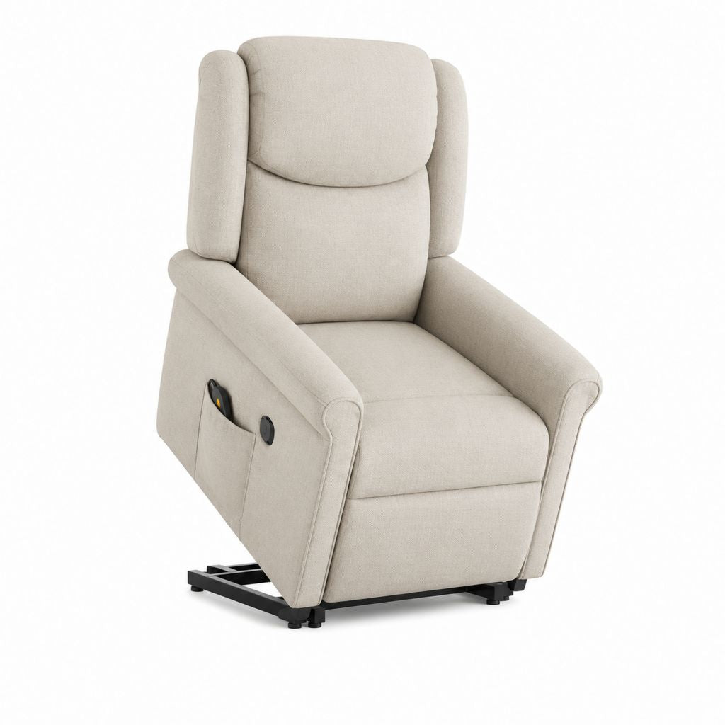 Elektrischer Aufstehsessel Relaxsessel Beige Polyester Hochlehner 86 x 94 x 105 cm