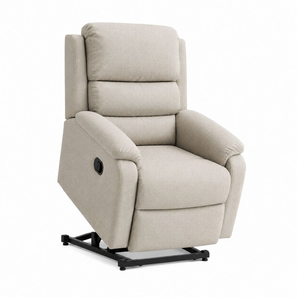 Aufstehsessel Relaxsessel Beige Polyester mit Liegefunktion 89 x 92 x 104 cm