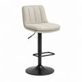 Barhocker höhenverstellbar Beige Polyester mit schwarzem Stahlgestell 50 x 52 x 89-110 cm