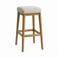 Barhocker Beige Eichenholz Polyester Rechteckig 66 x 43 x 36 cm