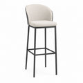 Barhocker mit Rückenlehne Beige Polyester Stahl 49 x 55 x 105 cm Sitzhöhe 75 cm